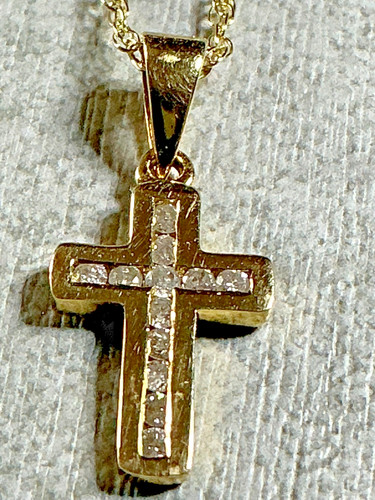Diamond cross carat gold - 14,