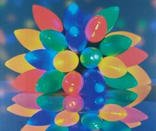 Christmas retro style fairy lights 50 LED festoon multi coloured Xmas outdoor