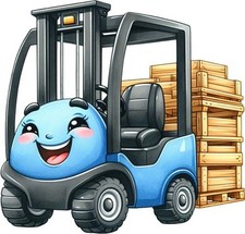 Colour Forklift Truck Wall Art
