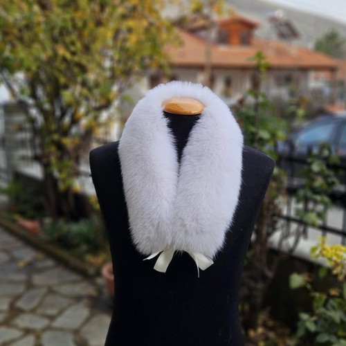 Genuine white fox fur collar - genuine,