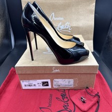 Christian Louboutin New Very Prive 120 Black Patent Heels Size Uk 5.5 Eu 38.5