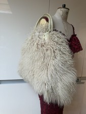 Y2K IVORY MONGOLIAN FUR & REAL