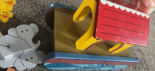 Noah ark wooden model with - with, two