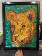 Lioness acrylic art - acrylic,