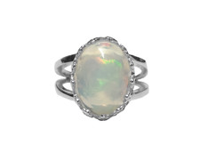 925 Silver Opal Ring Natural