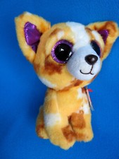 orange plush FOX PABLO big sparkly PURPLE EYES soft toy ❤️ TY beanie BOO'S