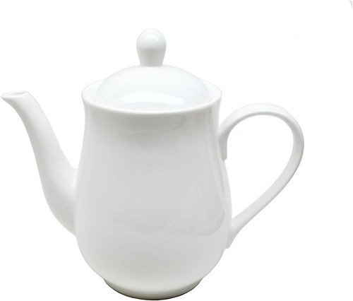 White porcelain teapot - white, teapot,