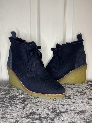 Ladies boden navy suede winter - ladies,