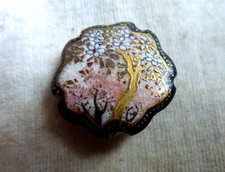 Antique Satsuma Japanese Button blossom tree 7/8" Diameter