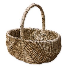 Seagrass Small Child's Size Shopping Basket Flower Girl Halloween Handled Basket