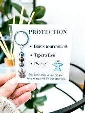 Protection Crystal Keyring, Guardian Angel gift ,Gemstone Keyring, Angel Keyring