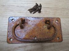 HAND FORGED CHEST TRUNK COFFER CABINET DRAWER PULL RUSTIC HANDLES RUST