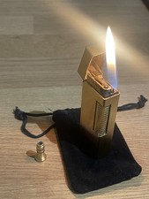 Vintage Dunhill Rollagas Lighter Gold Pated Serviced With Pouch And Adapter