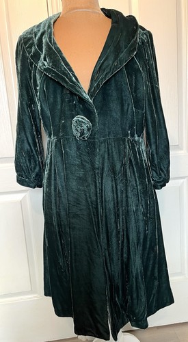 Vintage bottle green velvet - green,