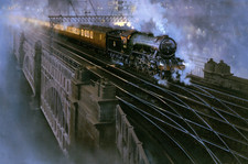 Steam Trains & Railways 'Flying Scotsman' crossing the Tyne Fine Hardback Print