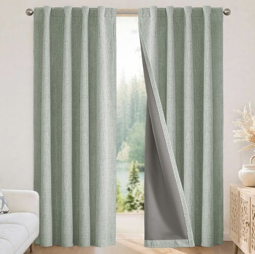 Joydeco sage green faux linen - sage,