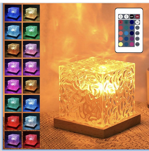 Led crystal cube night light - led,