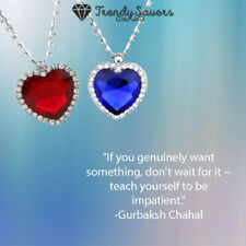 The Famous Titanic Heart of Ocean Pendant Necklace Sterling Silver Plated Women