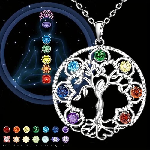 Chakra tree life pendant - 7,