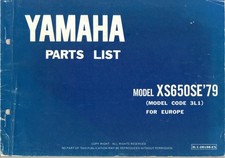 YAMAHA XS650SE,XS650 SE,TYPE 3L1 1979 ORIGINAL FACTORY PARTS LIST,CATALOGUE
