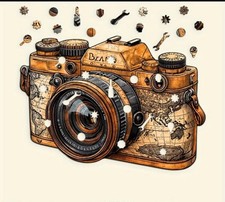 Wooden Puzzle Vintage Camera