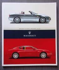 MASERATI COUPE & SPYDER 4200 orig 2002 UK Mkt Full 60pp Prestige Brochure