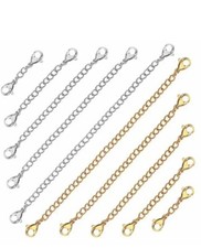 Silver & Gold Plated 1-22 Inches Clip on chain extender/extension for necklace