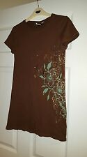 TOPSHOP REALITEE Size 10 Bird print design TShirt - hip length