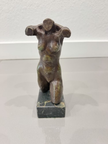 Vintage standing bronze torso - bronze,