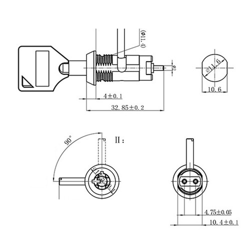 12mm stainless steel lock with - stainless,