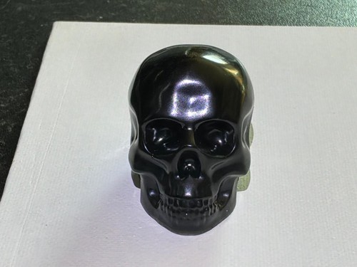 Black resin skull figurine - resin,