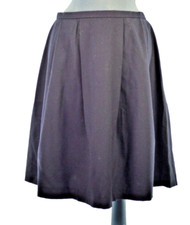 Tara Jarmon Skirt Pleated Virgin Wool Navy Flared Full Box Pleat UK 14 FR 42