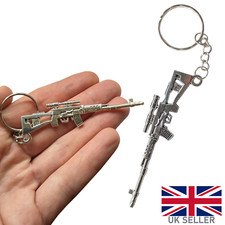 Sniper rifle keyring silver - rifle,