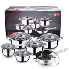 12Pcs Stainless Steel Cookware