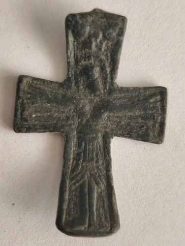 Ancient byzantine bronze cross - ancient,