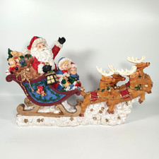 Santa on Sleigh Figurine Christmas Resin Decoration 45cm