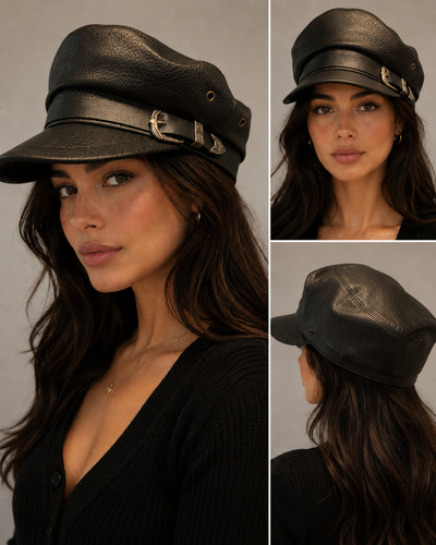 Black leather breton sailor - leather,