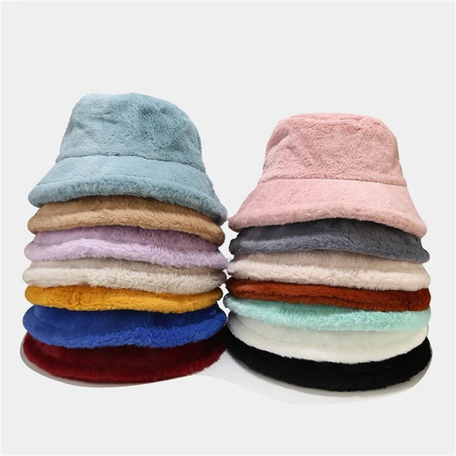 New fluffy fur bucket hat - new,