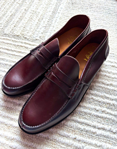 Saxone burgundy leather penny - saxone,