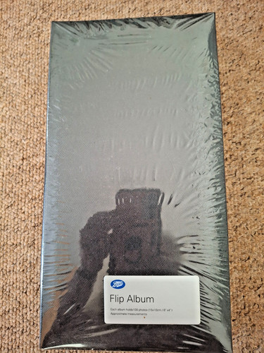 New black photo flip album - black,