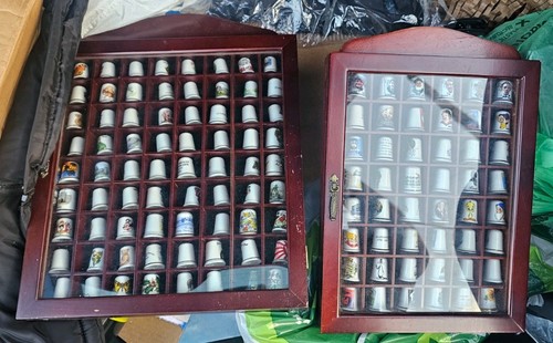 Vintage bone china thimbles - china,