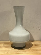 Lindshammar 1970's Swedish White And Clear  Cased Glass Vase