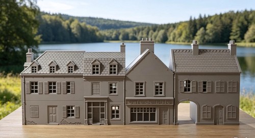 28mm normandy town set - town,