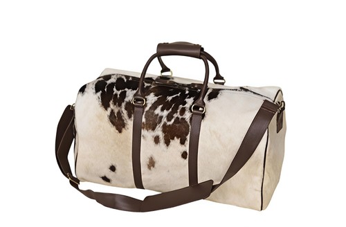Cowhide leather duffle bag - cowhide,