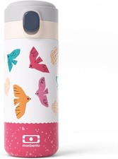 MONBENTO - Kids Insulated Water Bottle Pop Pink Birds - 360 ml/13 floz Kids Sta