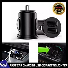 FAST CAR CHARGER  2 USB CIGARETTE LIGHTER SOCKET DUAL ADAPTER FOR IPHONE SAMSUNG