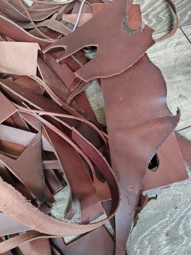Italian brown leather - brown, offcuts