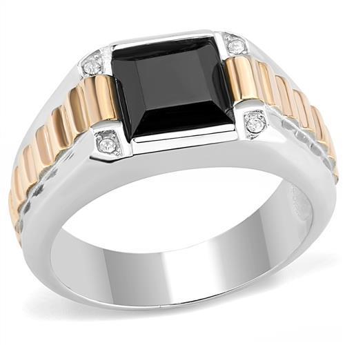 Mens black ring rose - , gold