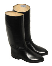 GREAT VINTAGE MENS LEATHER RIDING BOOTS IN BLACK SIZE 8.5 UK