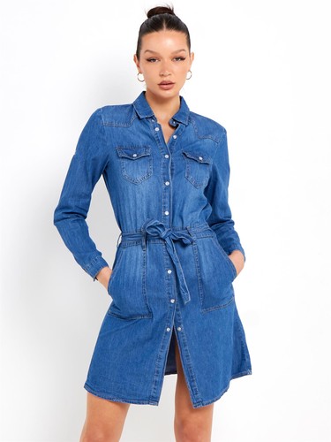 Womens denim dress - womens, casual
